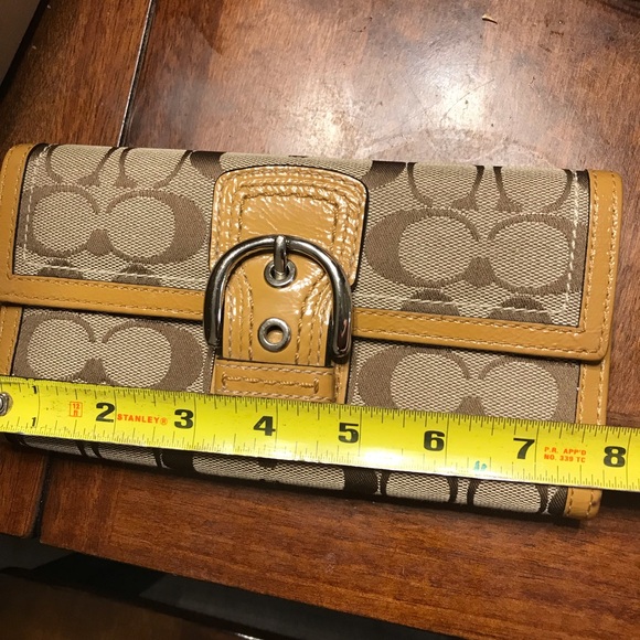 RARE Vintage authentic COACH Signature Wallet Tri Fold Tan / Brown Leather - Picture 11 of 11